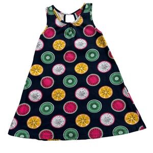 Colorful Kids Dress with Fruit Pattern